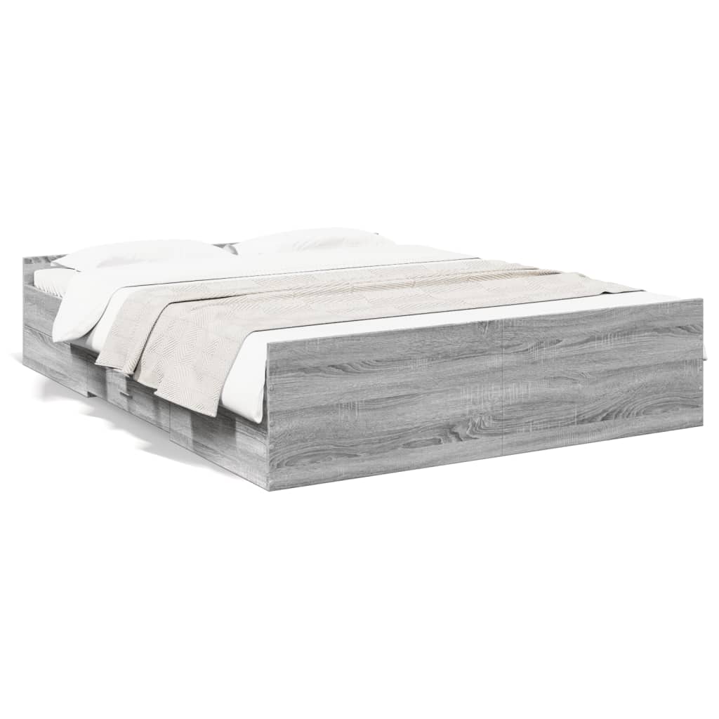 Giroletto Cassetti Grigio Sonoma 150x200 cm Legno Multistrato | homemem39