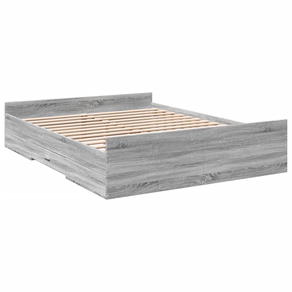 Giroletto Cassetti Grigio Sonoma 150x200 cm Legno Multistrato | homemem39