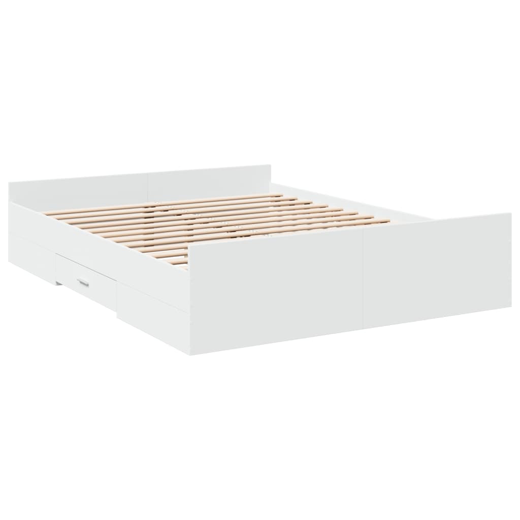 Giroletto con Cassetti Bianco 140x200 cm in Legno Multistrato | homemem39