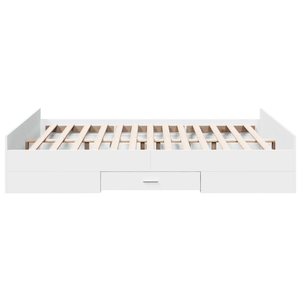 Giroletto con Cassetti Bianco 140x200 cm in Legno Multistrato | homemem39