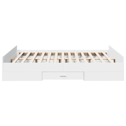 Giroletto con Cassetti Bianco 140x200 cm in Legno Multistrato | homemem39