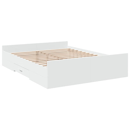 Giroletto con Cassetti Bianco 140x200 cm in Legno Multistrato | homemem39