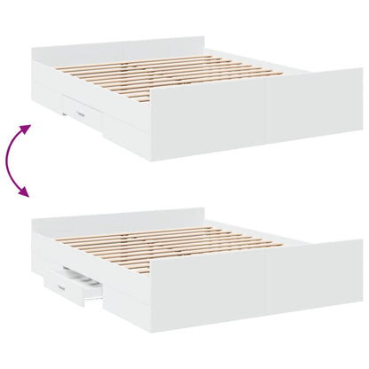 Giroletto con Cassetti Bianco 140x200 cm in Legno Multistrato | homemem39