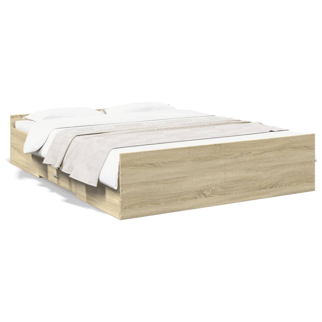 Giroletto Cassetti Rovere Sonoma 140x200 cm Legno Multistrato | homemem39
