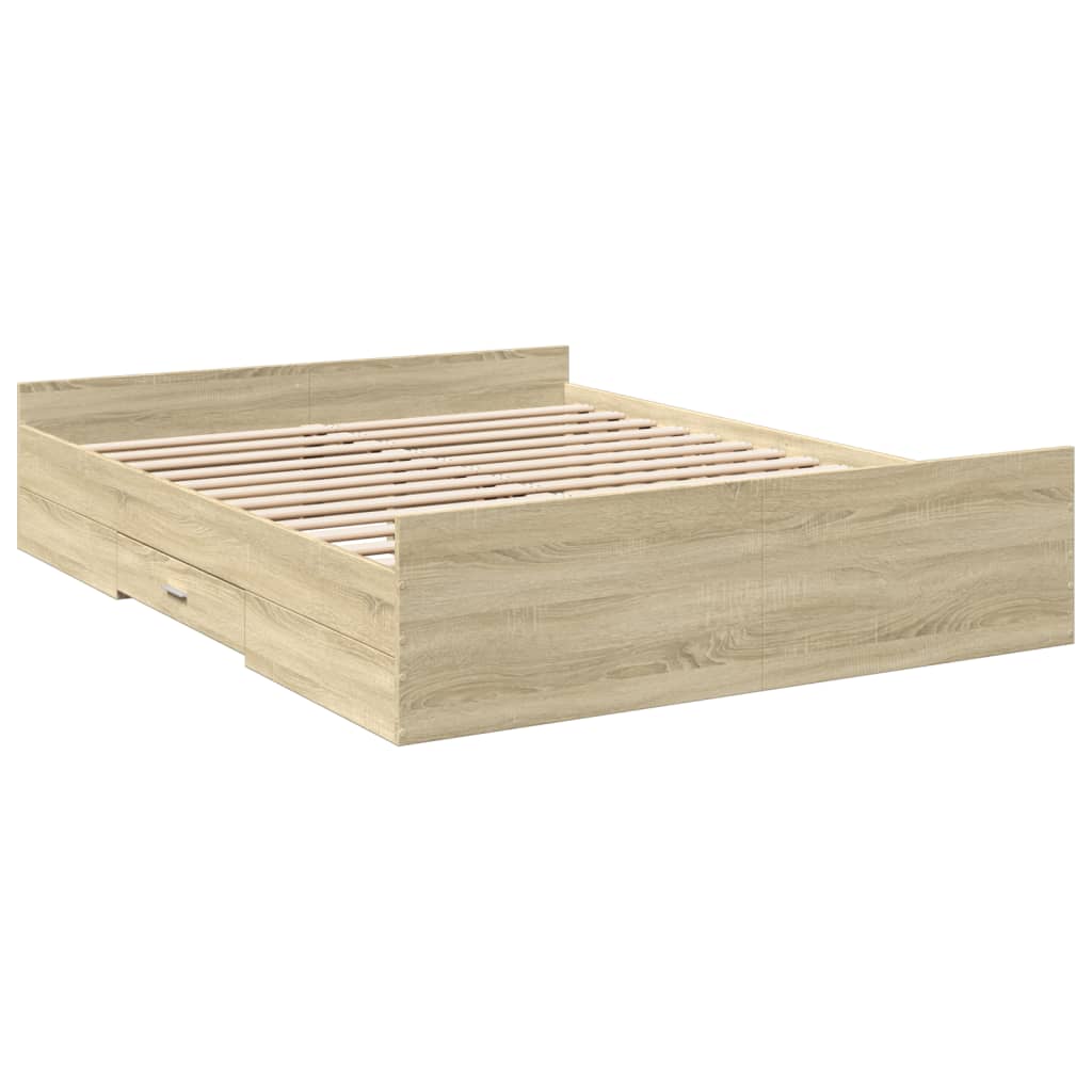Giroletto Cassetti Rovere Sonoma 140x200 cm Legno Multistrato | homemem39