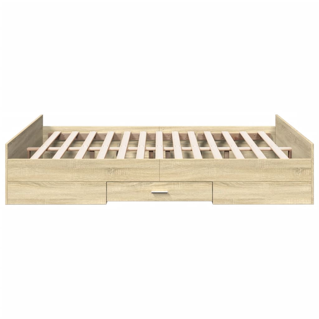 Giroletto Cassetti Rovere Sonoma 140x200 cm Legno Multistrato | homemem39