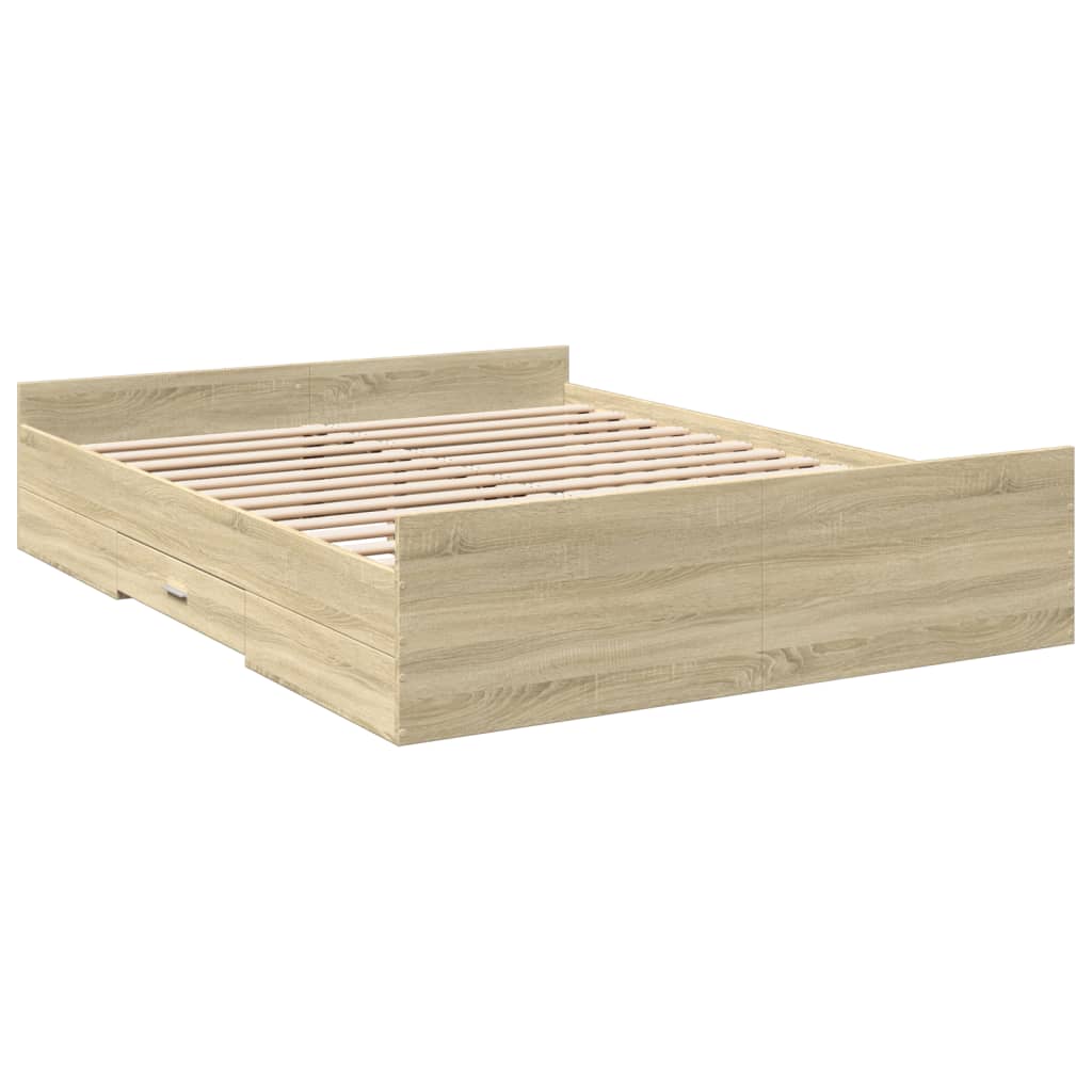 Giroletto Cassetti Rovere Sonoma 140x200 cm Legno Multistrato | homemem39