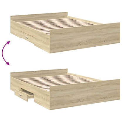Giroletto Cassetti Rovere Sonoma 140x200 cm Legno Multistrato | homemem39