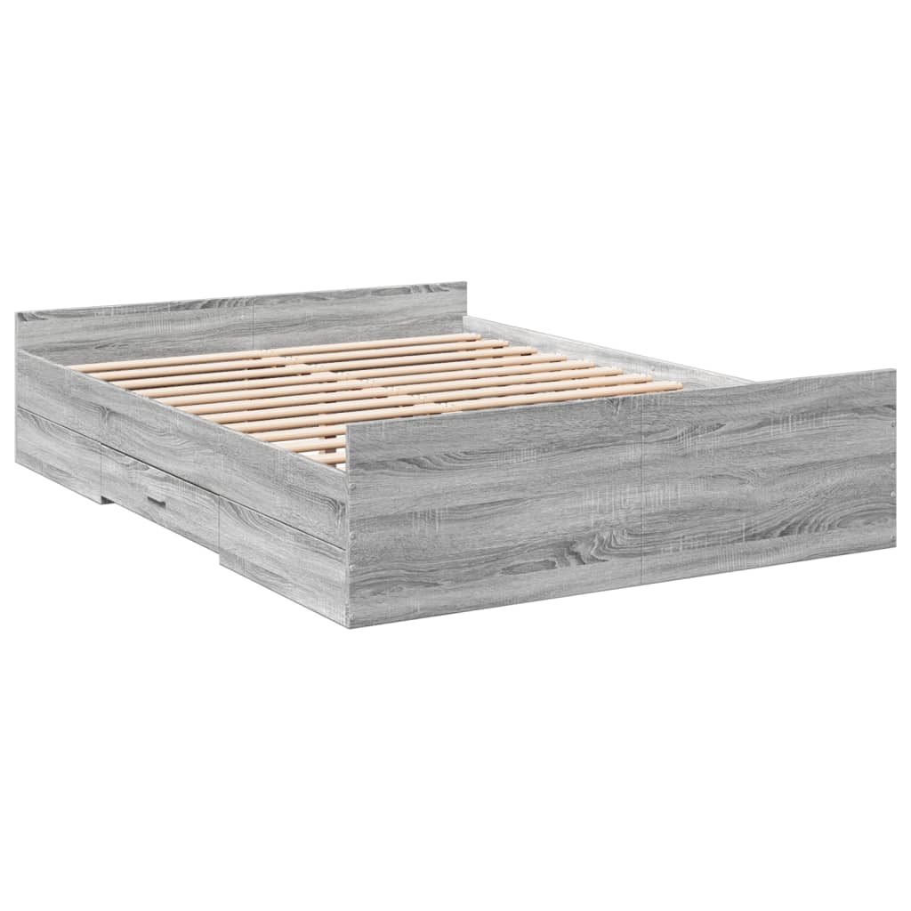Giroletto Cassetti Grigio Sonoma 120x200 cm Legno Multistrato - homemem39