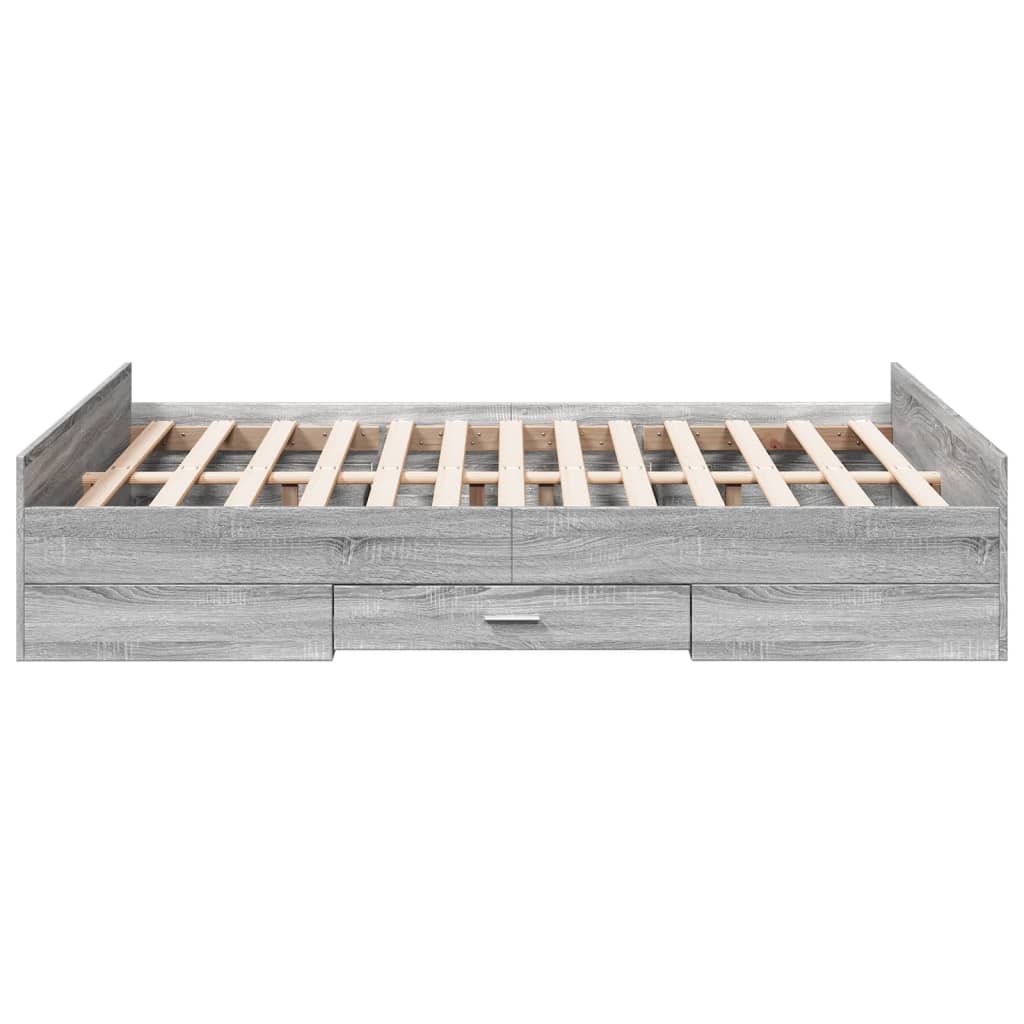 Giroletto Cassetti Grigio Sonoma 120x200 cm Legno Multistrato - homemem39