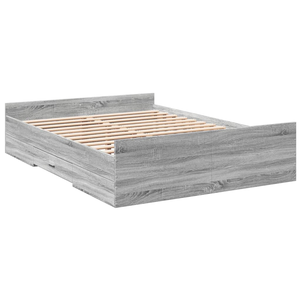 Giroletto Cassetti Grigio Sonoma 120x200 cm Legno Multistrato - homemem39
