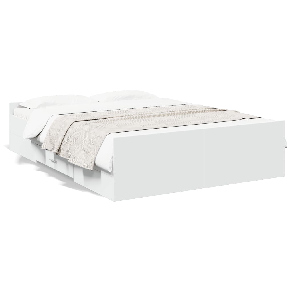 Giroletto con Cassetti Bianco 140x190 cm in Legno Multistrato | homemem39
