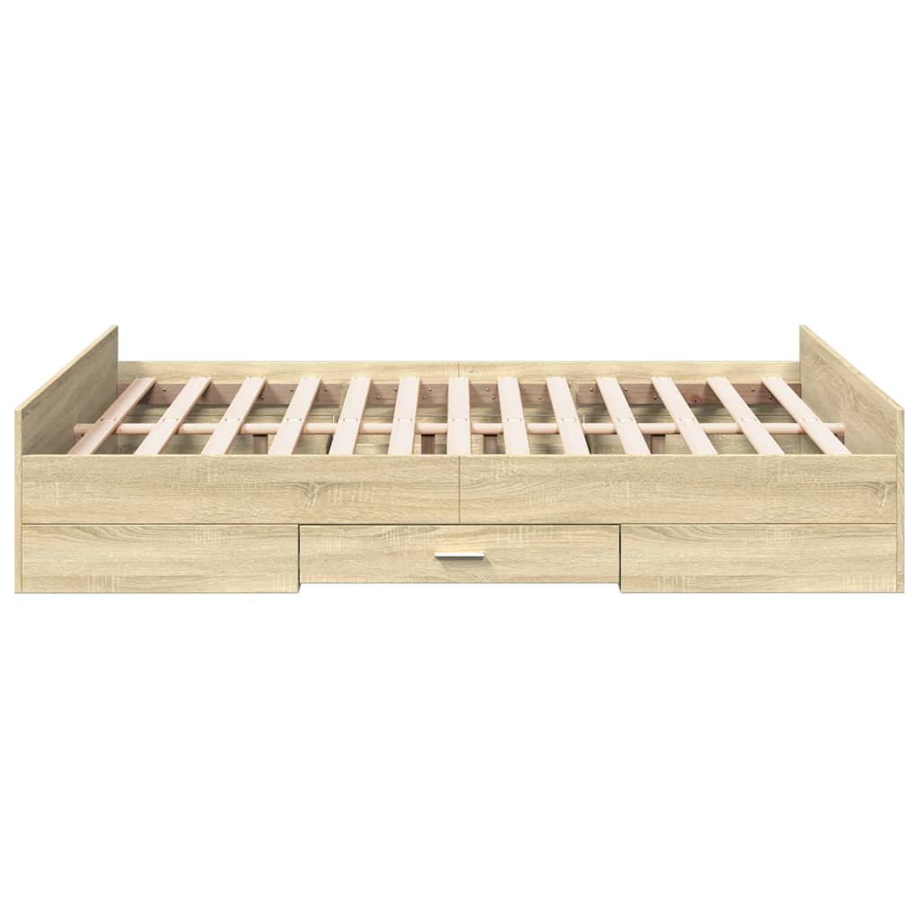 Giroletto Cassetti Rovere Sonoma 140x190 cm Legno Multistrato - homemem39