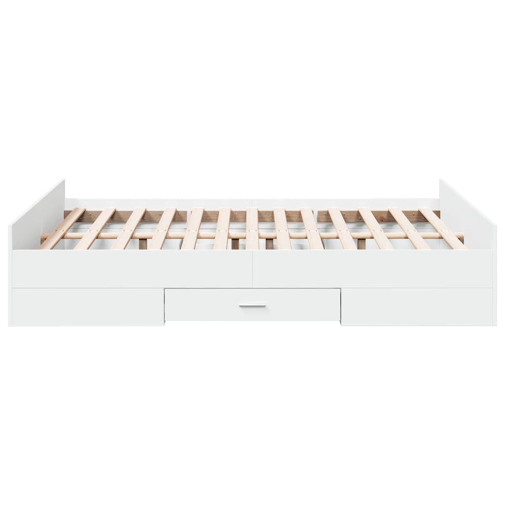 Giroletto con Cassetti Bianco 135x190 cm in Legno Multistrato | homemem39