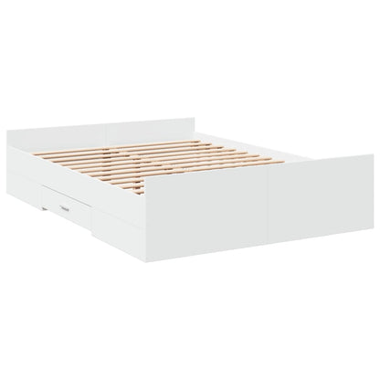 Giroletto con Cassetti Bianco 135x190 cm in Legno Multistrato | homemem39