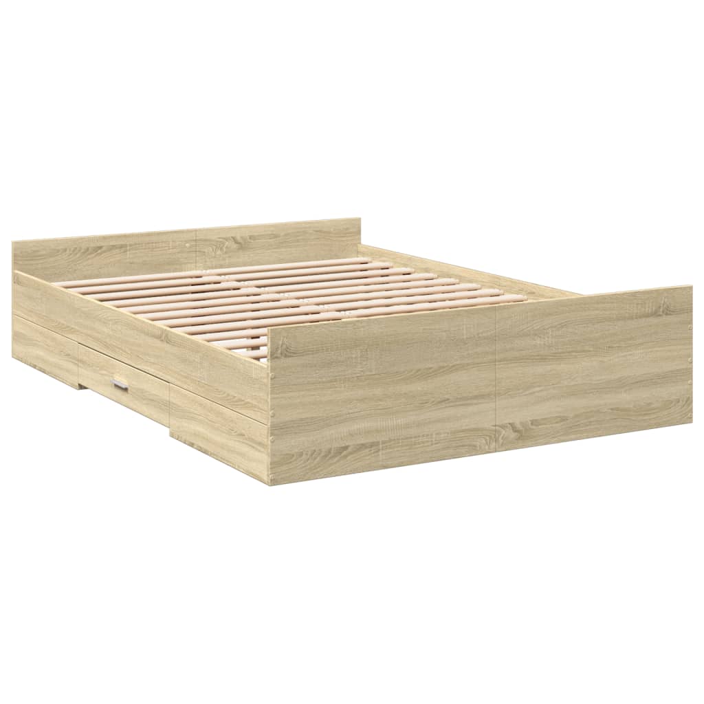 Giroletto Cassetti Rovere Sonoma 135x190 cm Legno Multistrato | homemem39
