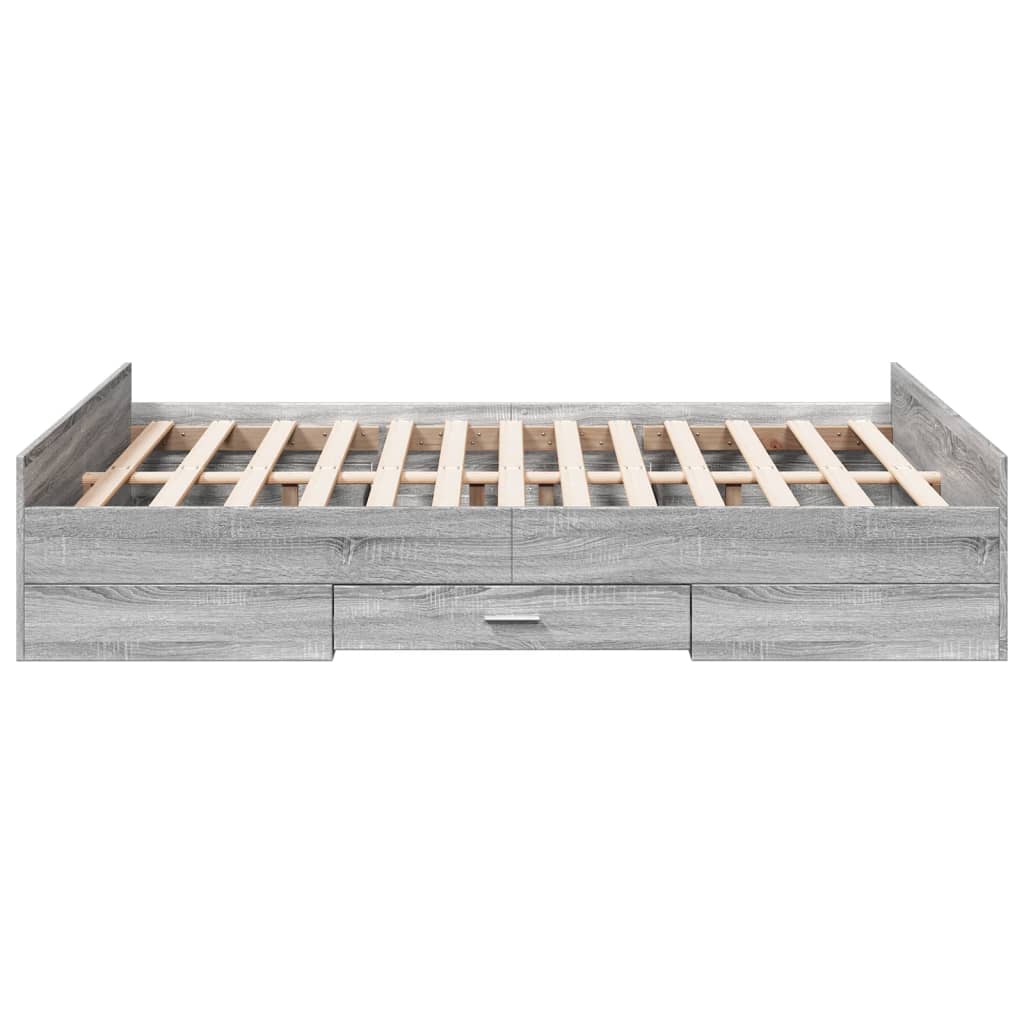 Giroletto Cassetti Grigio Sonoma 135x190 cm Legno Multistrato - homemem39