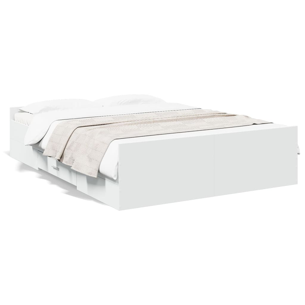 Giroletto con Cassetti Bianco 120x190 cm in Legno Multistrato | homemem39