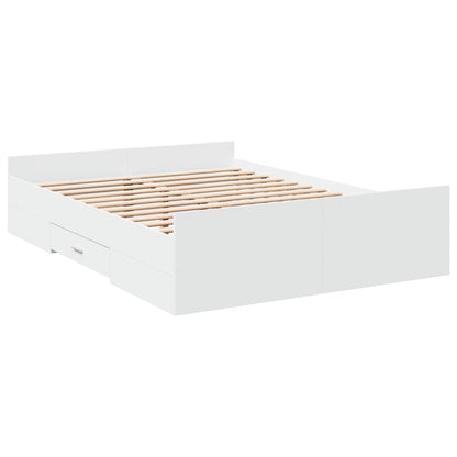 Giroletto con Cassetti Bianco 120x190 cm in Legno Multistrato | homemem39