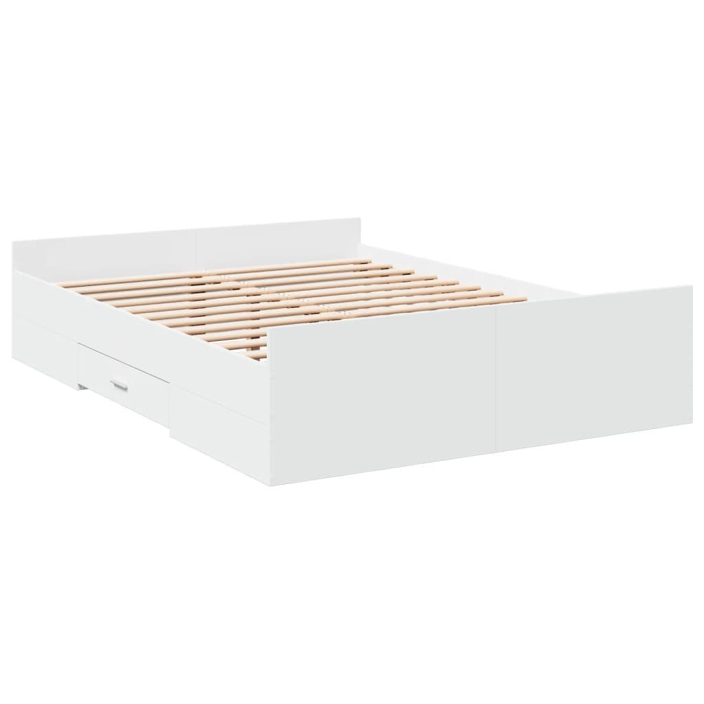 Giroletto con Cassetti Bianco 120x190 cm in Legno Multistrato | homemem39