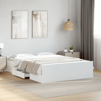 Giroletto con Cassetti Bianco 120x190 cm in Legno Multistrato | homemem39