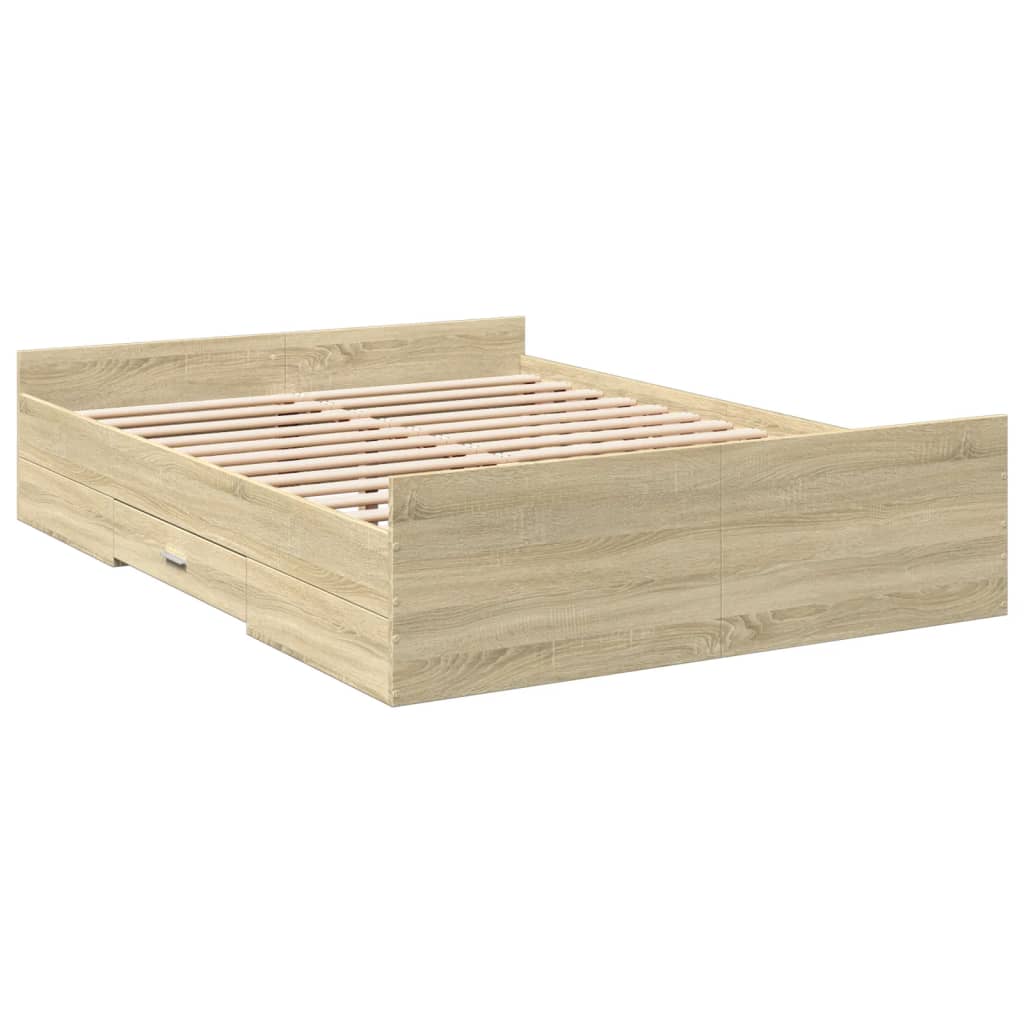 Giroletto Cassetti Rovere Sonoma 120x190 cm Legno Multistrato | homemem39