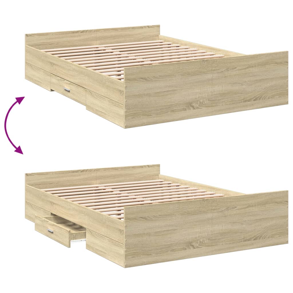 Giroletto Cassetti Rovere Sonoma 120x190 cm Legno Multistrato | homemem39