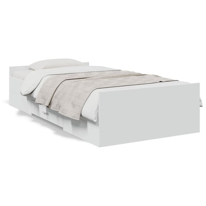Giroletto con Cassetti Bianco 100x200 cm in Legno Multistrato | homemem39
