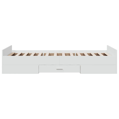 Giroletto con Cassetti Bianco 100x200 cm in Legno Multistrato | homemem39