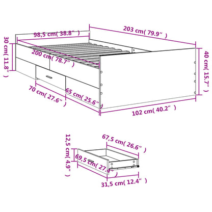 Giroletto Cassetti Rovere Sonoma 100x200 cm Legno Multistrato | homemem39