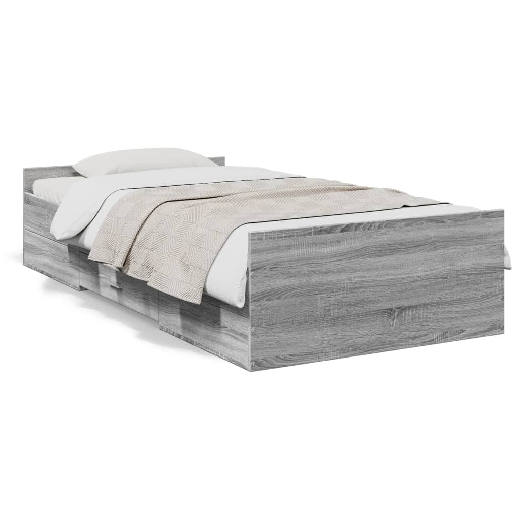 Giroletto Cassetti Grigio Sonoma 100x200 cm Legno Multistrato - homemem39