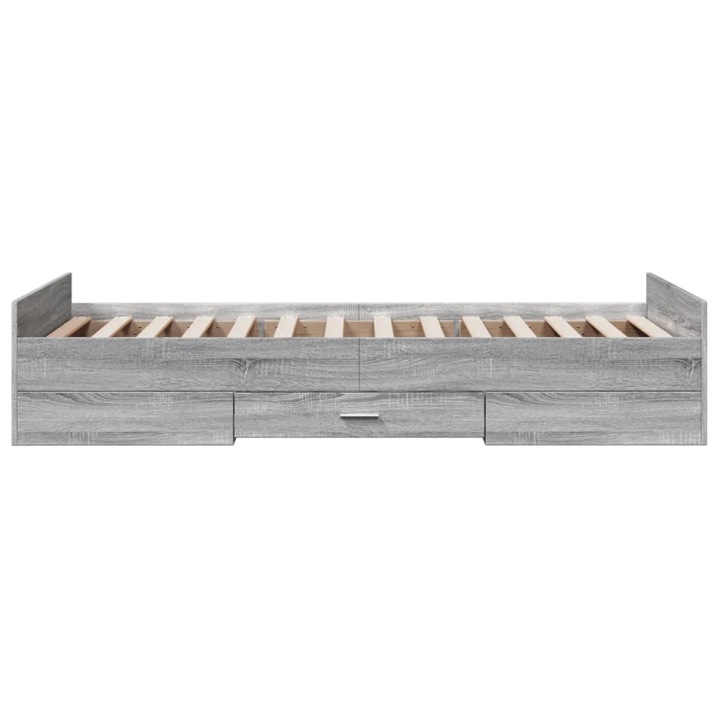 Giroletto Cassetti Grigio Sonoma 100x200 cm Legno Multistrato - homemem39