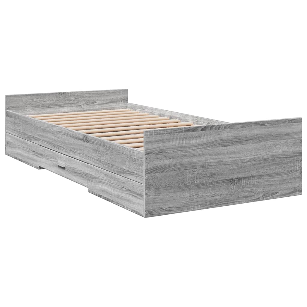 Giroletto Cassetti Grigio Sonoma 100x200 cm Legno Multistrato - homemem39
