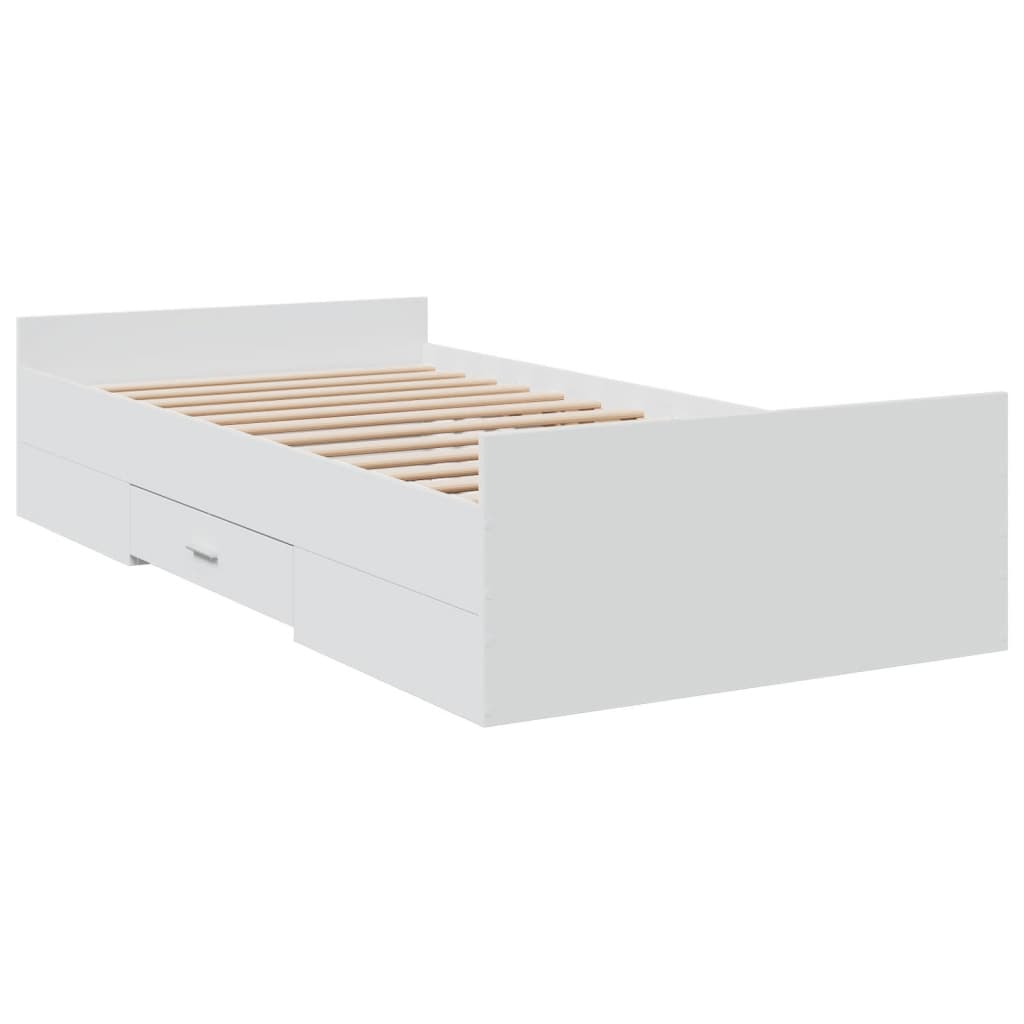 Giroletto con Cassetti Bianco 90x200 cm in Legno Multistrato | homemem39