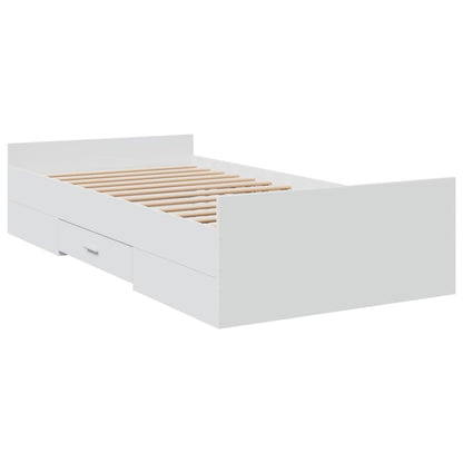 Giroletto con Cassetti Bianco 90x200 cm in Legno Multistrato | homemem39