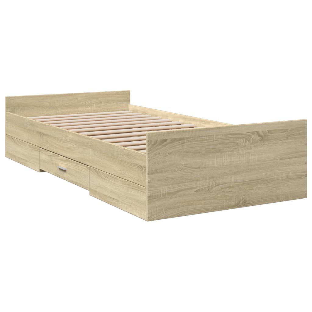 Giroletto Cassetti Rovere Sonoma 90x200 cm Legno Multistrato | homemem39