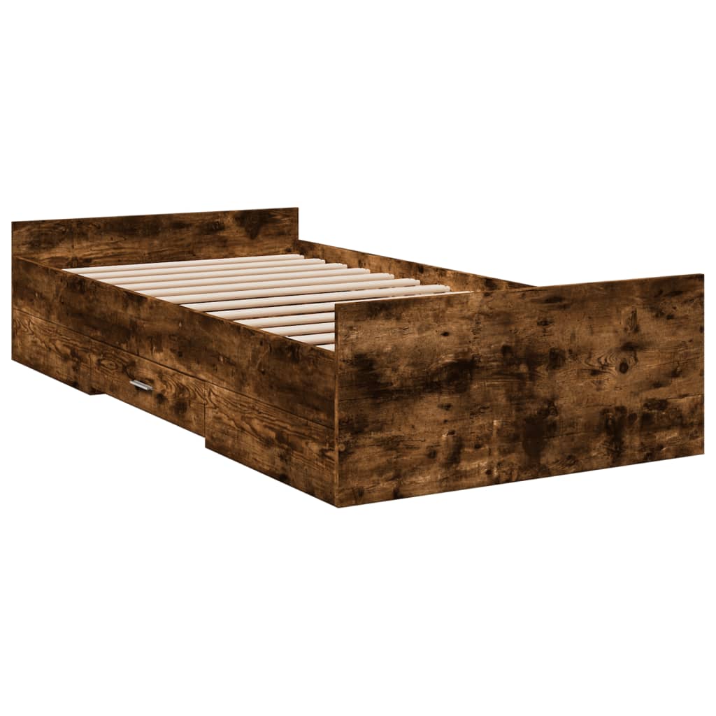 Giroletto con Cassetti Rovere Fumo 90x200 cm Legno Multistrato - homemem39