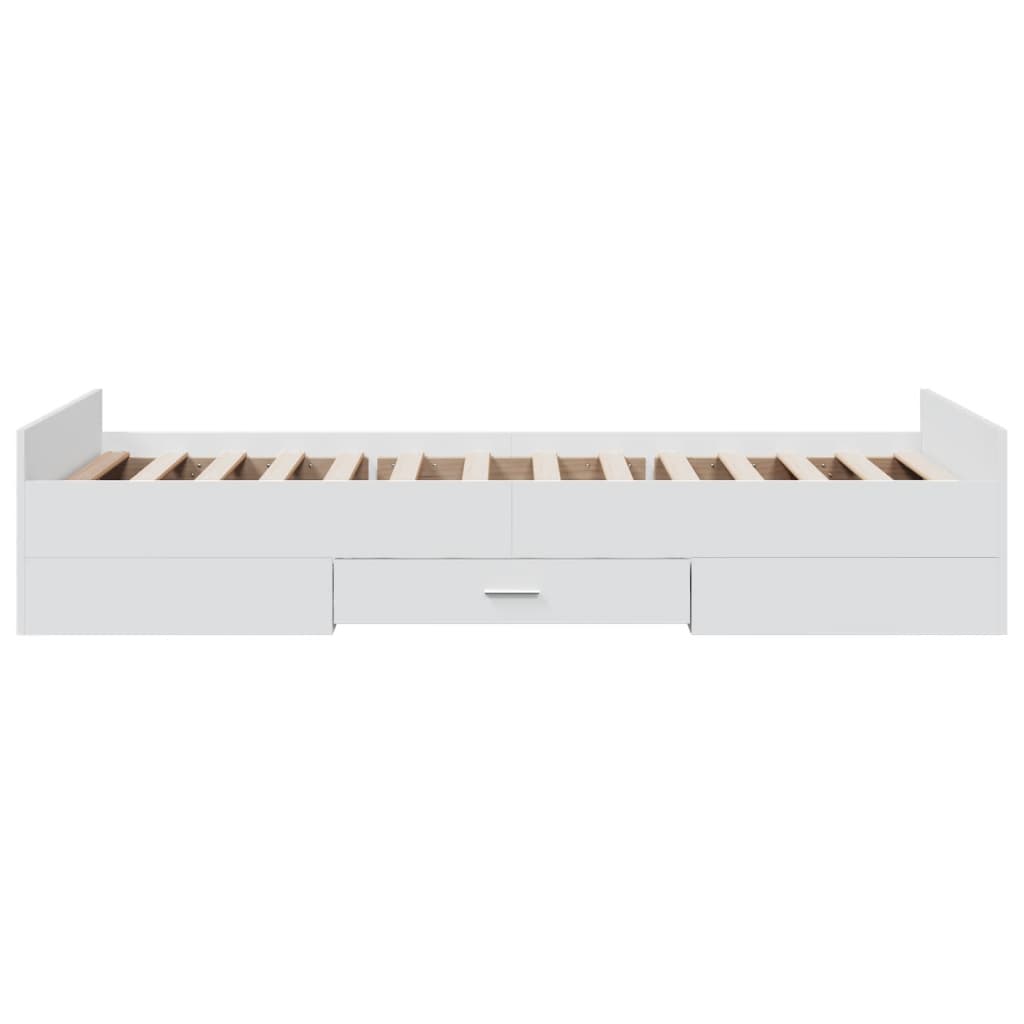 Giroletto con Cassetti Bianco 90x190 cm in Legno Multistrato | homemem39