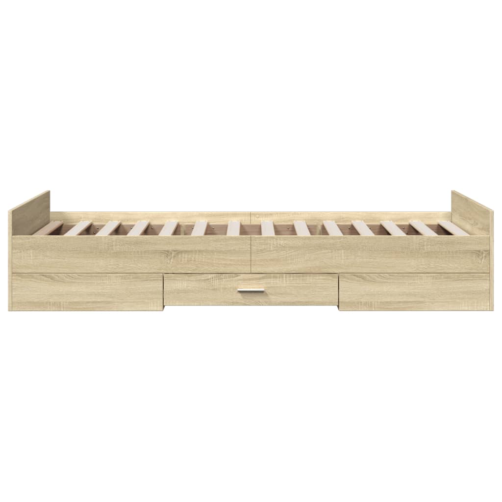 Giroletto Cassetti Rovere Sonoma 90x190 cm Legno Multistrato | homemem39