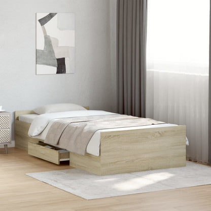 Giroletto Cassetti Rovere Sonoma 90x190 cm Legno Multistrato | homemem39