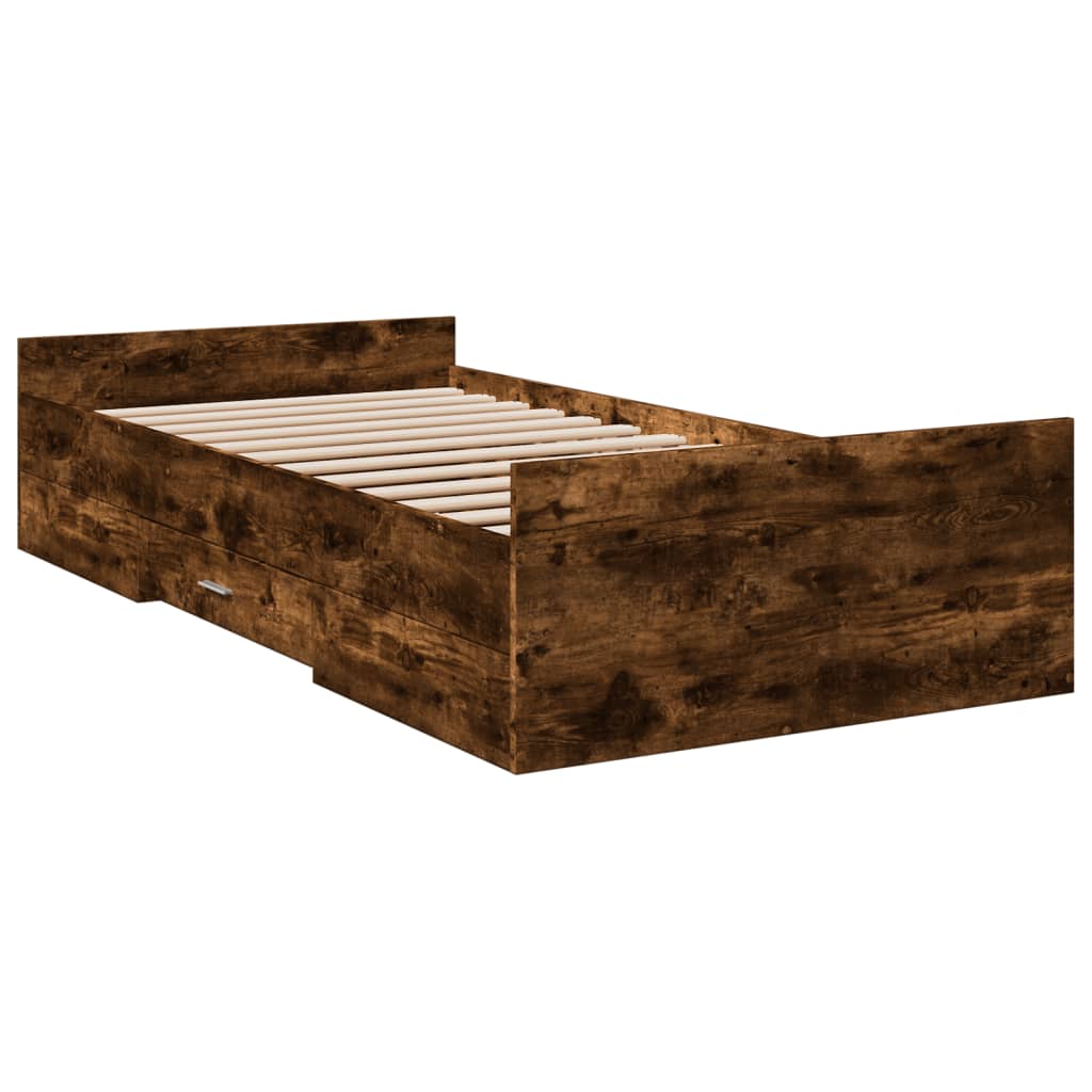 Giroletto con Cassetti Rovere Fumo 90x190 cm Legno Multistrato - homemem39