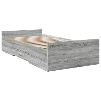 Giroletto Cassetti Grigio Sonoma 90x190 cm Legno Multistrato - homemem39