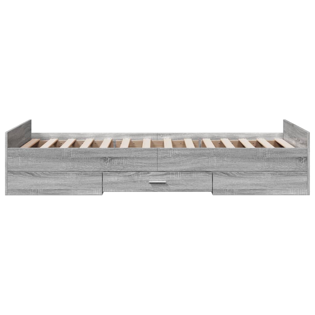 Giroletto Cassetti Grigio Sonoma 90x190 cm Legno Multistrato - homemem39