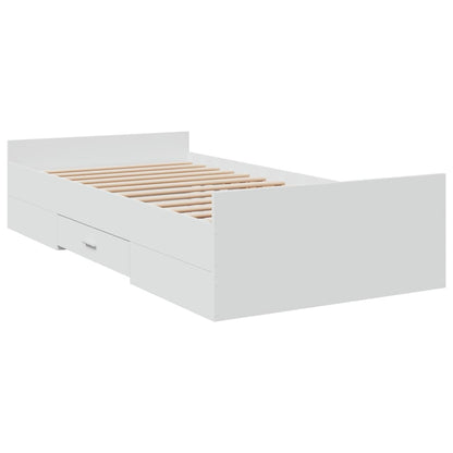 Giroletto con Cassetti Bianco 75x190 cm in Legno Multistrato - homemem39