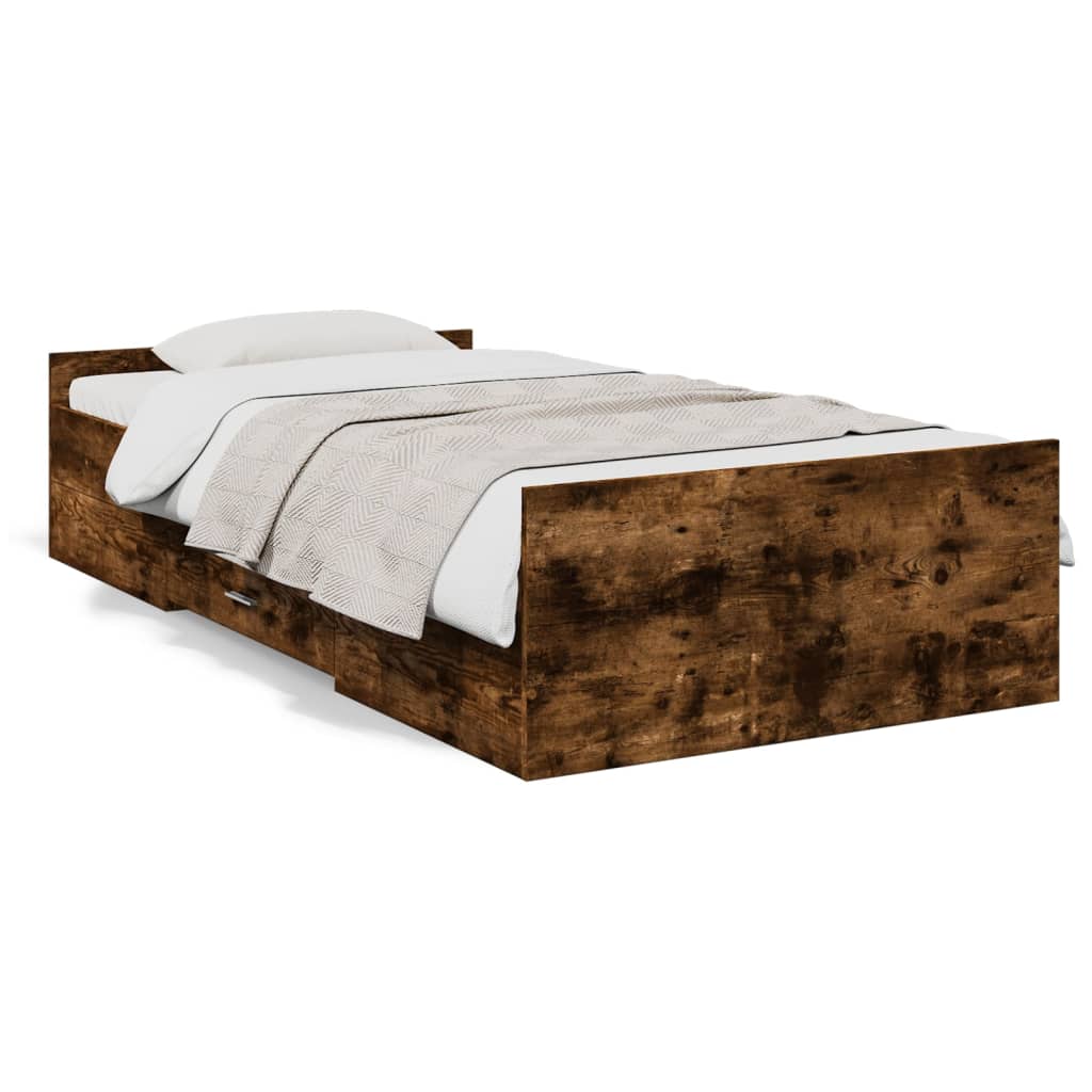Giroletto con Cassetti Rovere Fumo 75x190 cm Legno Multistrato | homemem39