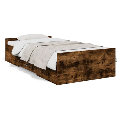 Giroletto con Cassetti Rovere Fumo 75x190 cm Legno Multistrato | homemem39
