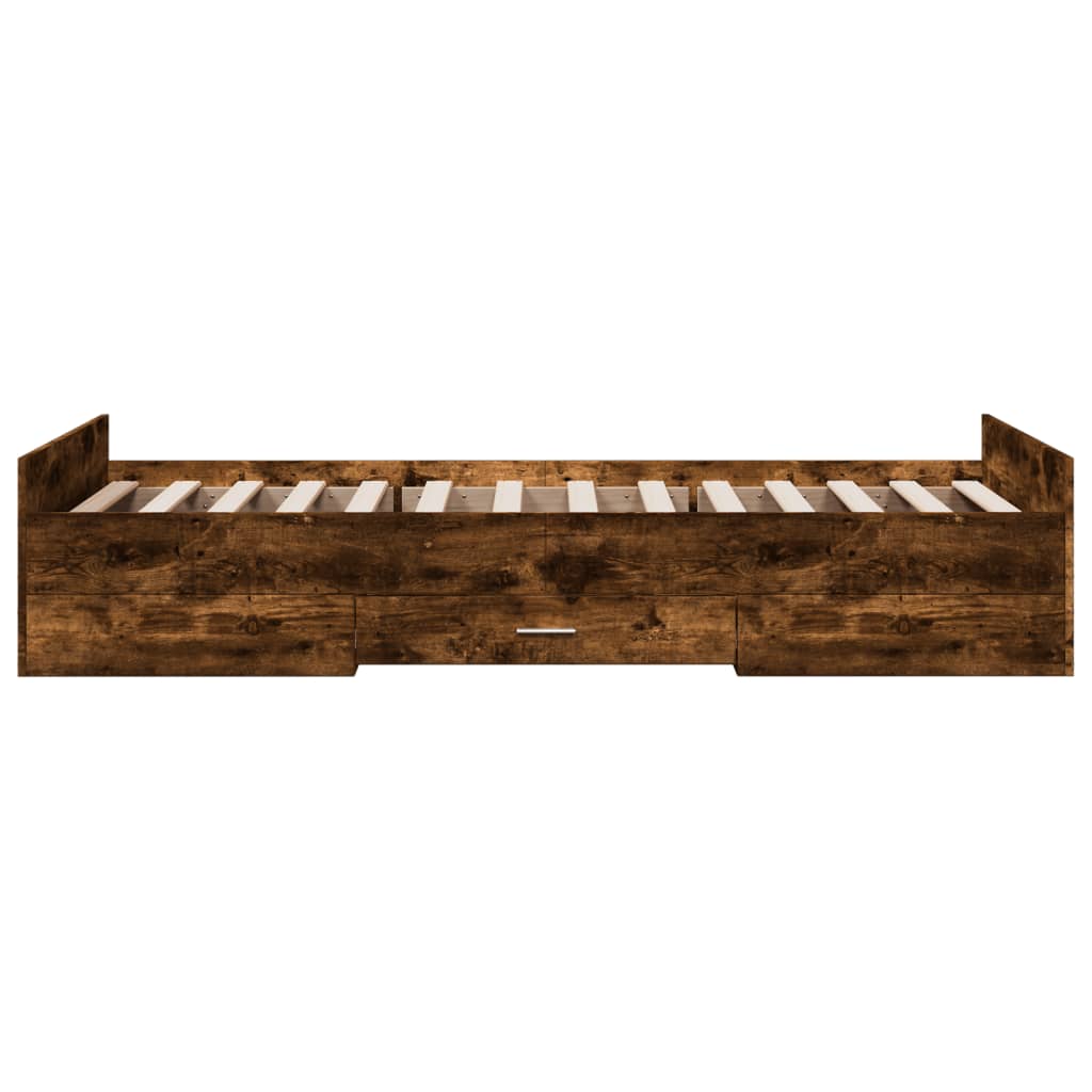 Giroletto con Cassetti Rovere Fumo 75x190 cm Legno Multistrato | homemem39