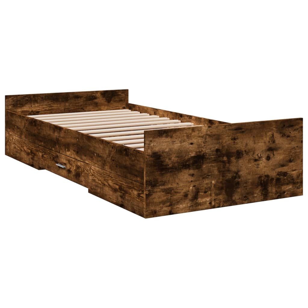 Giroletto con Cassetti Rovere Fumo 75x190 cm Legno Multistrato | homemem39