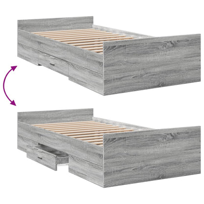 Giroletto Cassetti Grigio Sonoma 75x190 cm Legno Multistrato | homemem39
