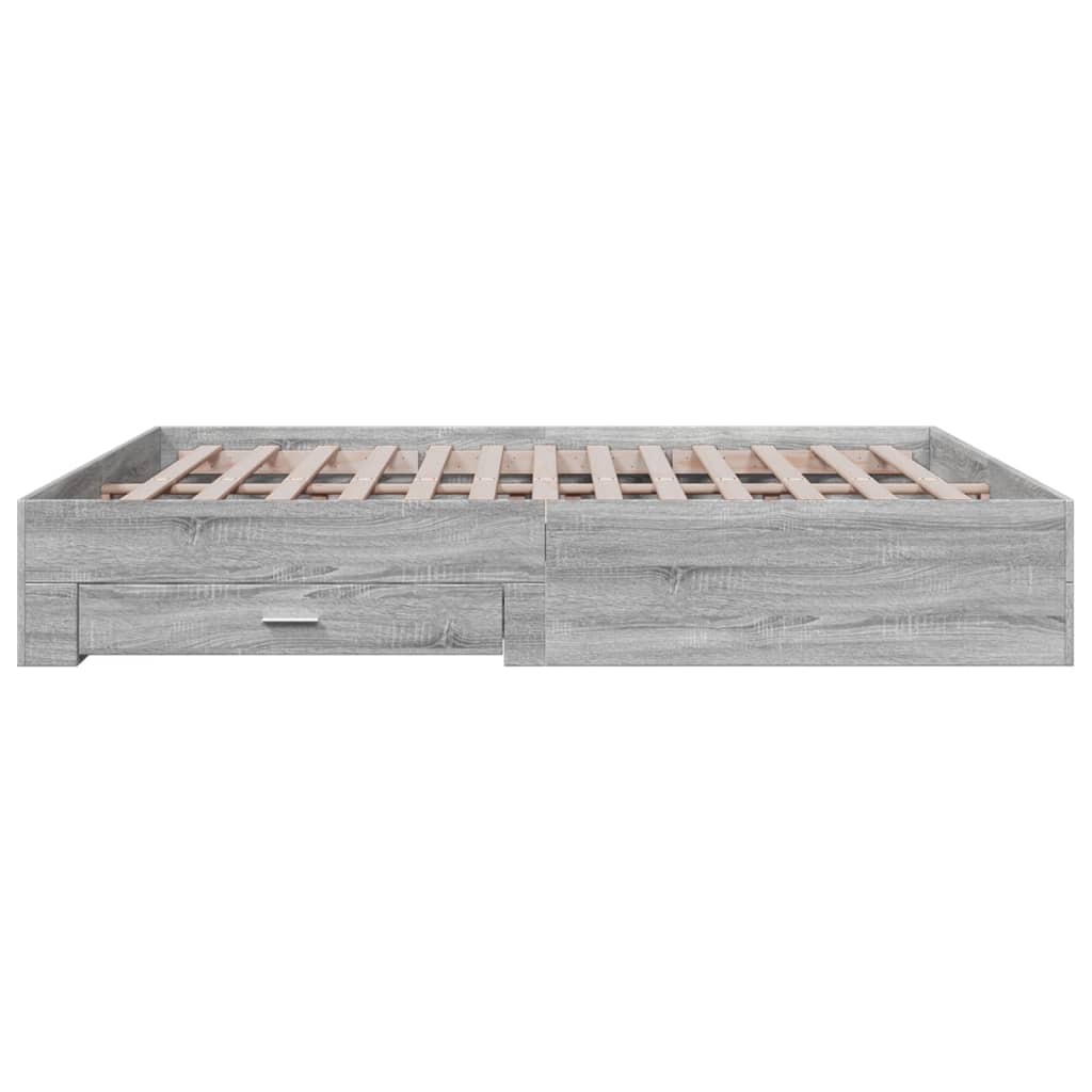 Giroletto Cassetti Grigio Sonoma 200x200 cm Legno Multistrato - homemem39